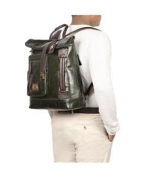 logo embossed backpack with adjustable straps