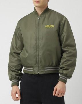logo embroidered bomber jacket