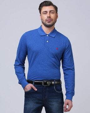 logo embroidered slim fit polo t-shirt