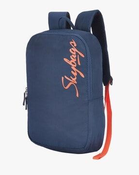 logo print backpack with adjustable straps