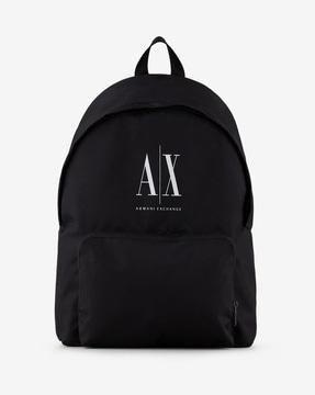 logo print backpack with zip closure