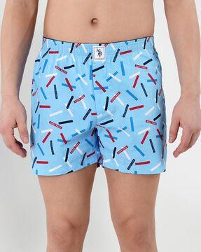 logo print boxers with elasticated waist