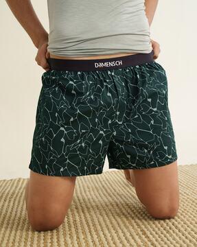 logo print boxers with elasticated wiastband