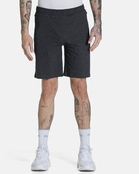 logo print city shorts with side zip pockets