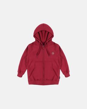 logo print hoodie with insert pockets