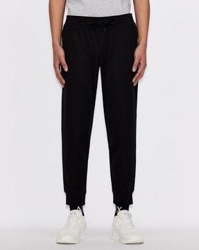 logo print jogger trousers with drawstring fastening
