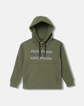 logo print regular fit hoodie