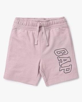 logo-print-shorts-with-elasticated-drawstring-waist