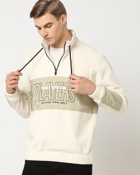 logo print slim fit sweatshirt