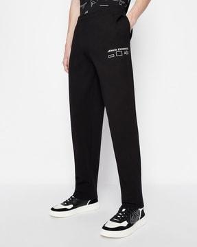 logo print track pants with elasticated waist