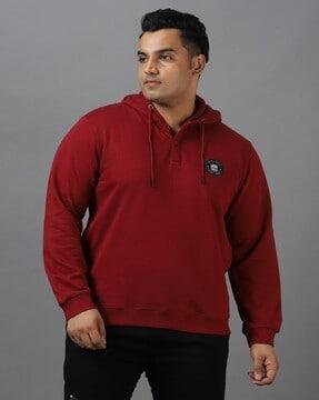 logo applique hoodie with full sleeves