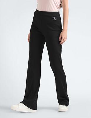 logo badge straight pants