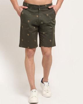 logo branded mid rise bermudas