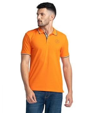 logo branded polo neck t-shirt