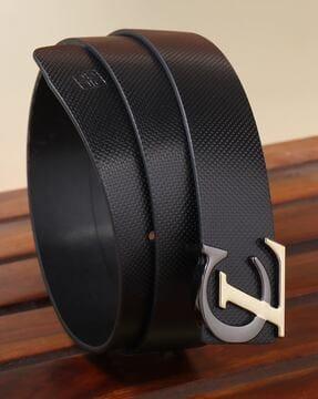 logo buckle sami formal leather belt