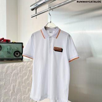 logo capsule cotton piqué polo shirt white