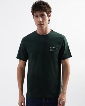 logo-embossed round-neck t-shirt