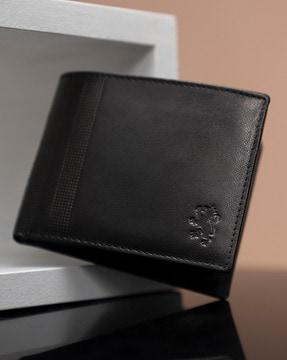 logo embossed bi-fold wallet