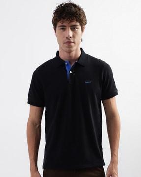 logo-embossed polo t-shirt