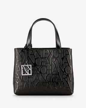 logo embossed tote bag with detachable strap