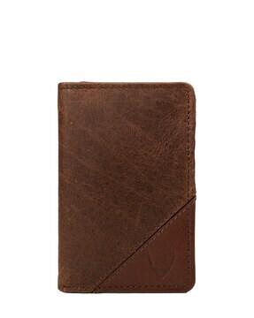 logo embossed tri-fold wallet