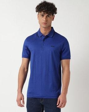 logo-embroidered collar organic-cotton regular fit polo shirt