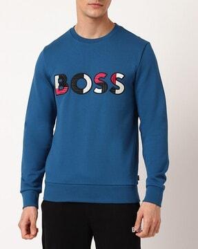 logo embroidered crew-neck sweatshirt