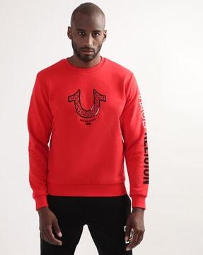 logo embroidered crew-neck sweatshirt