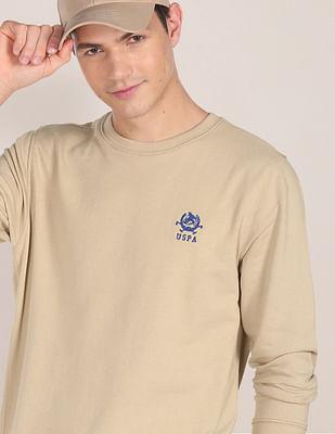 logo embroidered crew neck sweatshirt