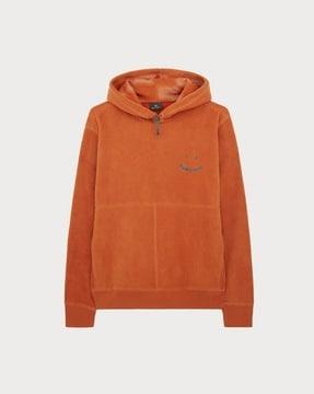 logo embroidered hoodie with insert pockets