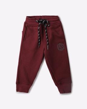 logo embroidered joggers with drawstring waist