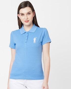 logo embroidered polo t-shirt