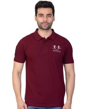 logo embroidered polo t-shirt