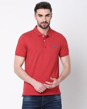 logo embroidered polo t-shirt