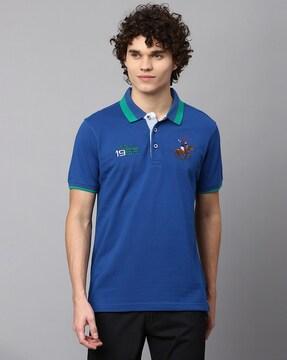 logo embroidered polo t-shirt