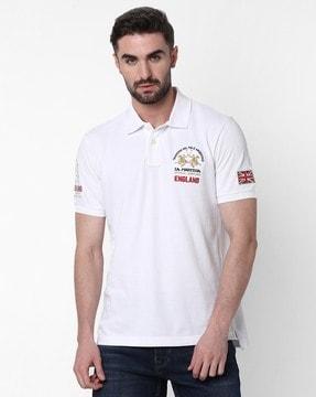 logo embroidered regular fit polo t-shirt