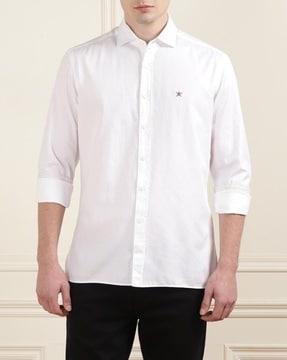 logo embroidered regular fit shirt