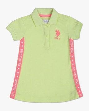 logo embroidered shirt dress
