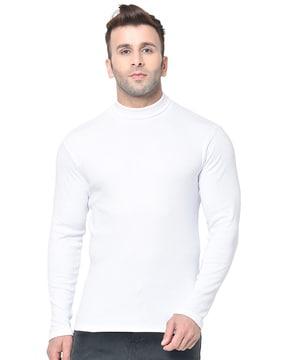 logo embroidered turtleneck t-shirt