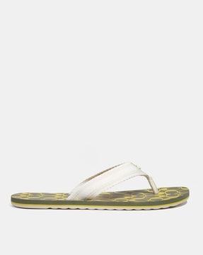 logo jacquard thong-strap flip flops