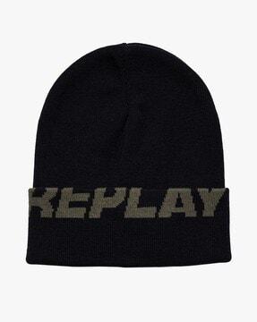 logo knit beanie