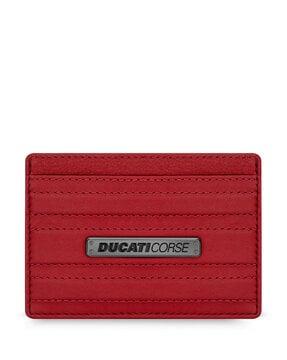 logo pattern leather card holder