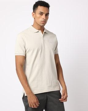 logo pique polo shirt