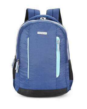 logo print back pack with zip-closure