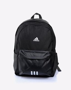 logo print backpack with adjustable strap