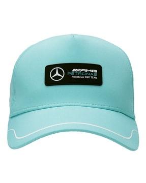 logo print baseball cap with adjustable strap