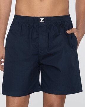 logo print boxers with elasticated waist