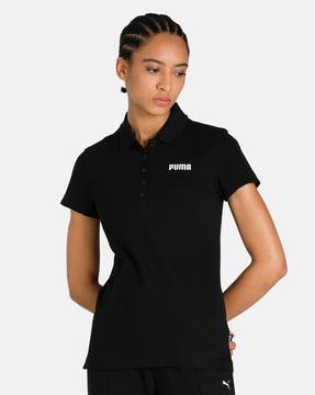 logo print cotton polo t-shirt