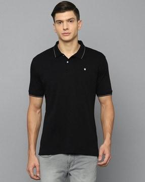 logo print cotton polo t-shirt