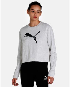 logo print crew-neck  sweatshirt